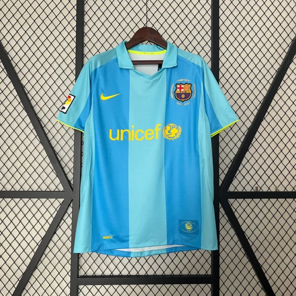 Maglia FC Barcelona 2007-2008 celeste seconda divisa