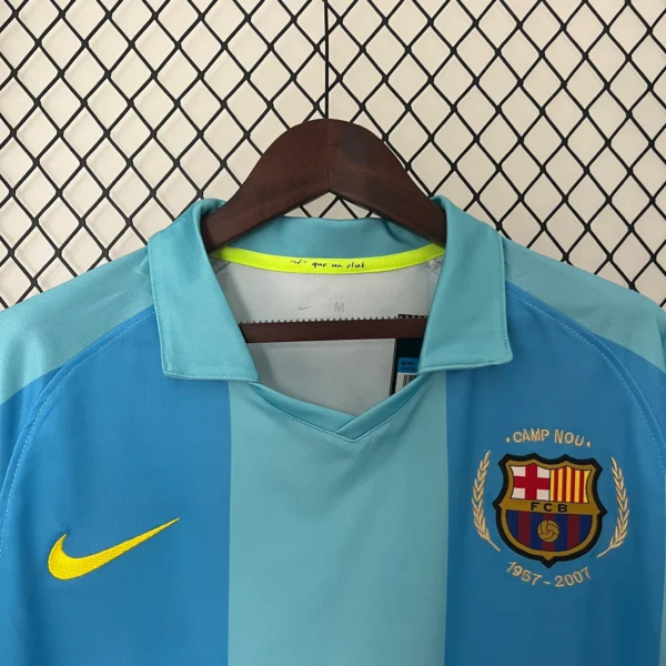 Maglia FC Barcelona 2007-2008 celeste seconda divisa petto