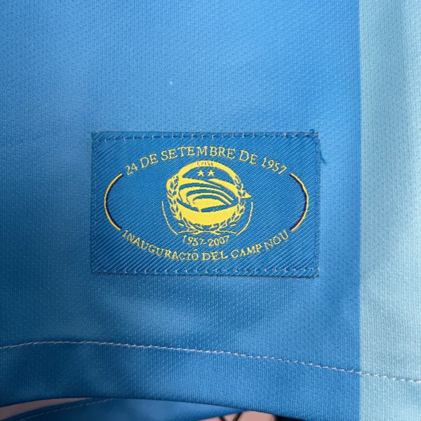 Maglia FC Barcelona 2007-2008 celeste seconda divisa materia