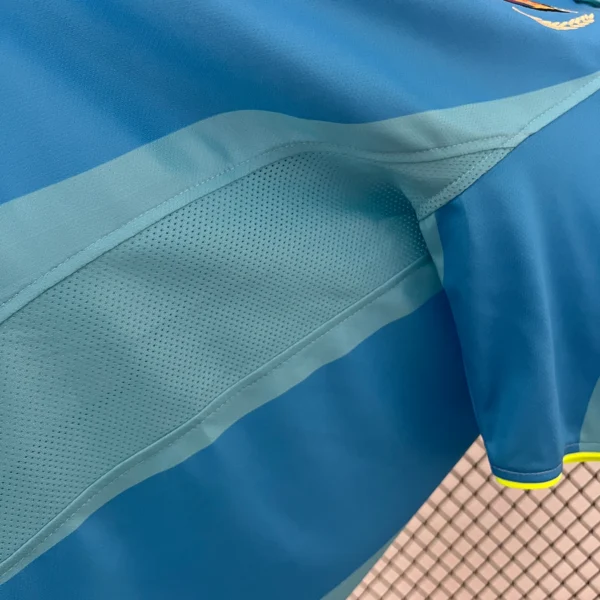 Maglia FC Barcelona 2007-2008 celeste seconda divisa laterale