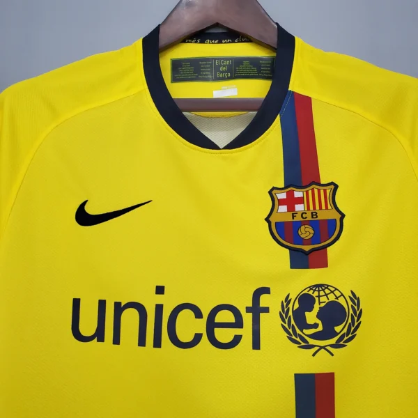 Maglia retro FC Barcelona 2008-2009 gialla petto