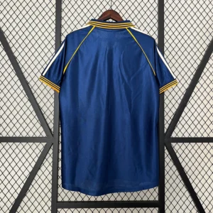 Maglia retro Real Madrid 1998-2000 blu con numero