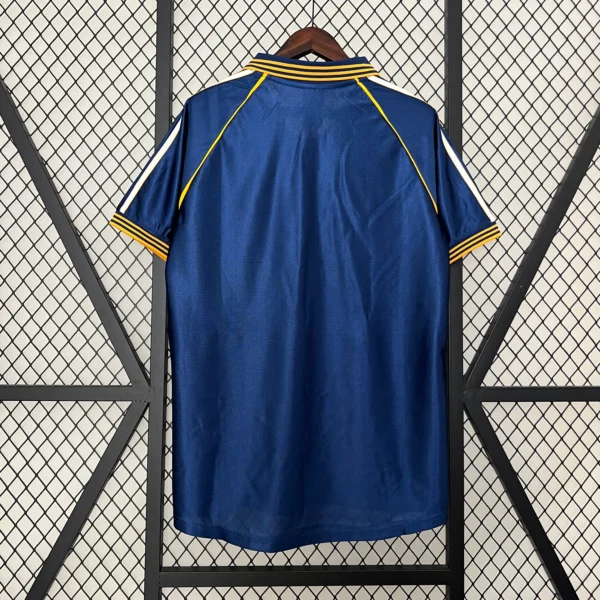 Maglia retro Real Madrid 1998-2000 blu con numero