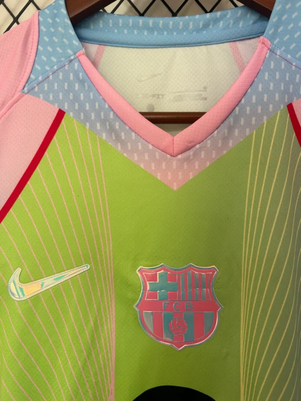 Maglia FC Barcelona 2025-2026 Verde/Rosa collo