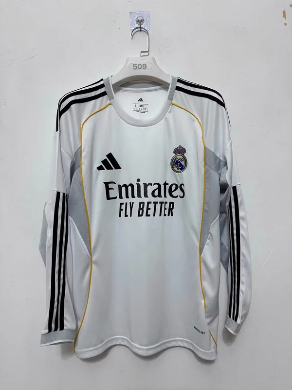 Maglia Real Madrid maniche lunghe 2025-2026 prima divisa ant