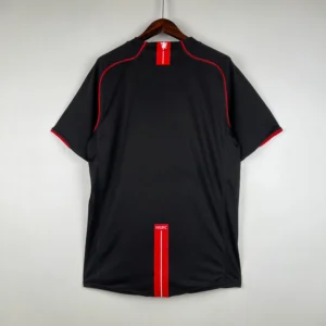 Maglia retro Manchester United nera 2007-2008 con numero