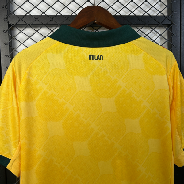 Maglia AC Milan gialla 2025-2026 colletto anteriore