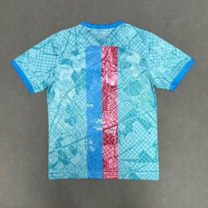 Maglia FC Barcelona celeste 2025-2026 con numero.