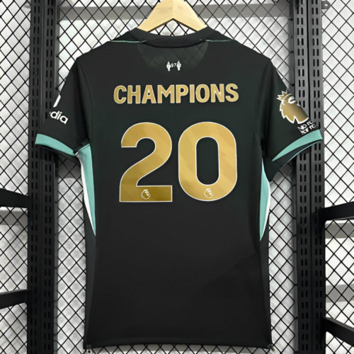 Maglia nera Liverpool 20 Champions 2024-2025 con numero