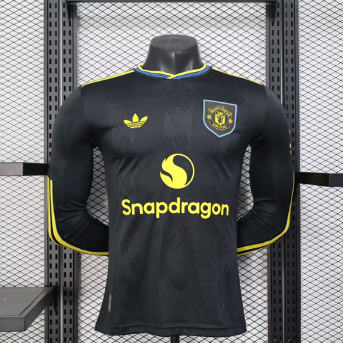 Maglia nera Manchester United manica lunga 2025-2026