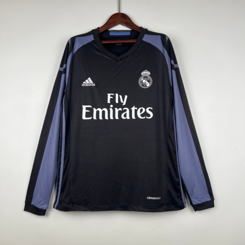 maglia nera Real Madrid 2016-2017 maniche lunghe