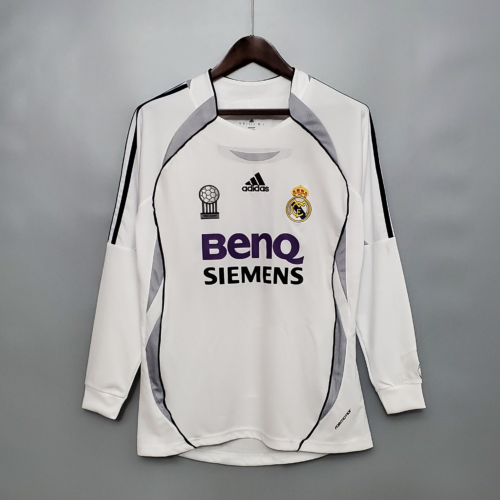 Camiseta retro Real Madrid blanca 2006-2007 manga larga
