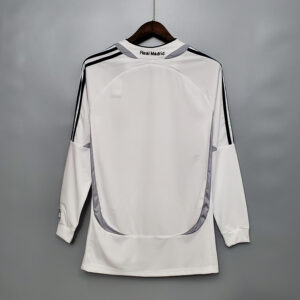 Camiseta retro Real Madrid blanca 2006-2007 manga larga dorsal