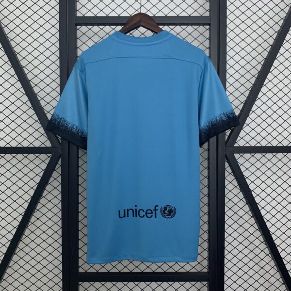 Maglia retrò celeste FC Barcelona 2015-2016 con numero