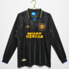 Maglia retro nera Manchester United a maniche lunghe 1993-1994