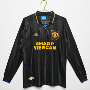 Maglia retro nera Manchester United a maniche lunghe 1993-1994