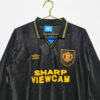 Maglia retro nera Manchester United a maniche lunghe 1993-1994 petto
