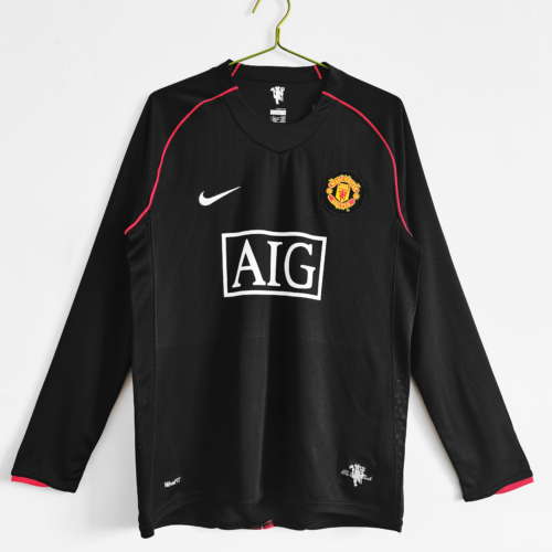 Maglia retro nera Manchester United manica lunga 2007-2008