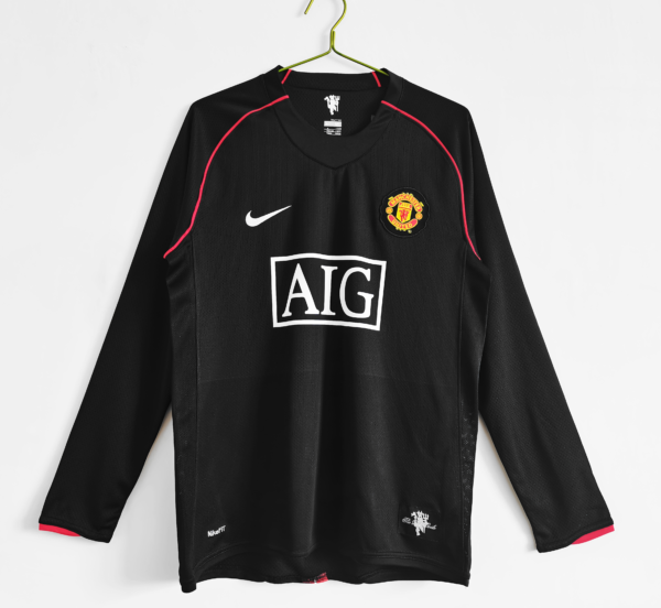 Maglia retro nera Manchester United manica lunga 2007-2008