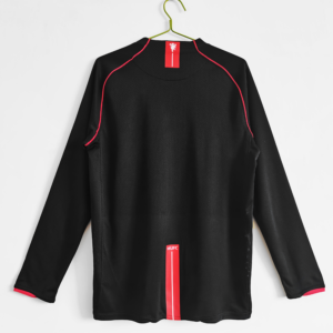 Maglia retro nera Manchester United manica lunga 2007-2008 con numero