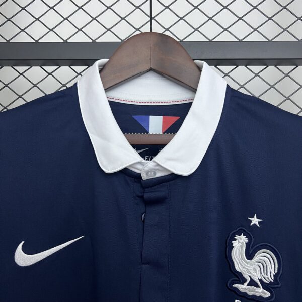 Maglia Retro Francia 2014 Manica Lunga collo anteriore