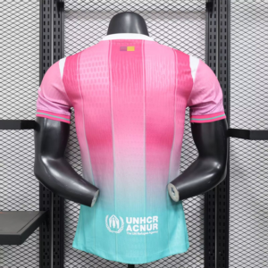 Camiseta FC Barcelona rosa-turquesa 2025-2026 dorsal