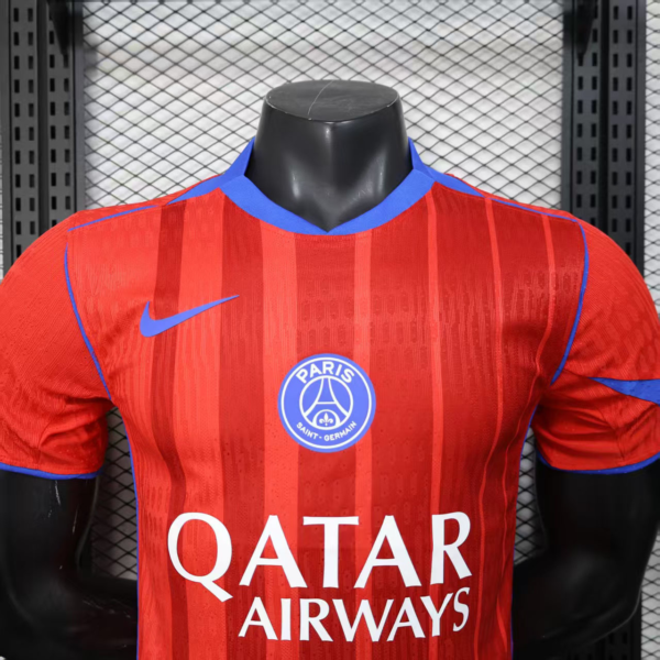 Maglia Paris Saint Germain rossa 2025-2026 collo