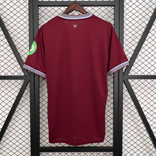 Maglia West Ham rossa 2025-2026 con numero