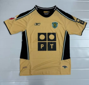 Maglia retro dorata Sporting Lisbona 2003-2004