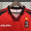 Maglia retrò rossa AC Milan 1997-1998 con colletto
