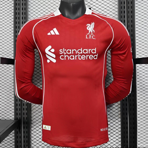 Maglia rossa Liverpool a manica lunga 2025-2026