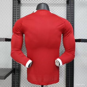 Maglia rossa Liverpool a manica lunga 2025-2026 con numero