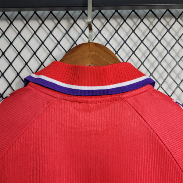 Maglia retrò Fiorentina 1995–1996 rossa scollo anteriore