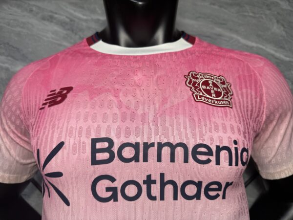 Maglia Bayer Leverkusen bianco/rosa 2025-2026 collo