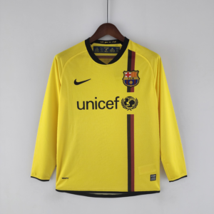 Maglia retro gialla FC Barcelona 2008-2009 a manica lunga