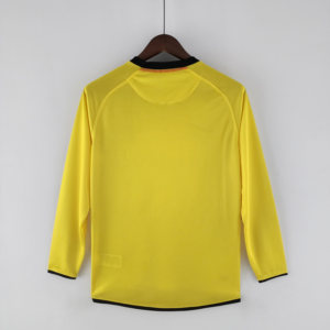 Maglia retro gialla FC Barcelona 2008-2009 a manica lunga con numero