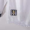 Maglia retrò bianca Real Madrid 1999–2000 a maniche lunghe etichetta