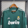 maglia retrò verde Real Madrid 2012-2013 a maniche lunghe collo