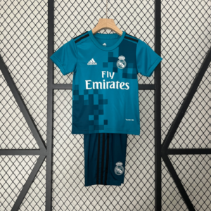 Completo retrò bambino blu Real Madrid 2017-2018