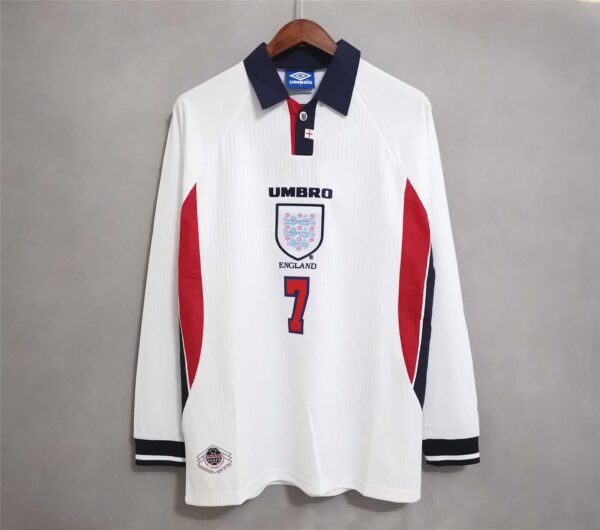 Maglia Retro Inghilterra Beckham 1998 Manica Lunga