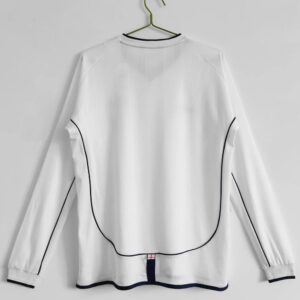 Maglia Retro Inghilterra Bianca 2002 Manica Lunga dorsale
