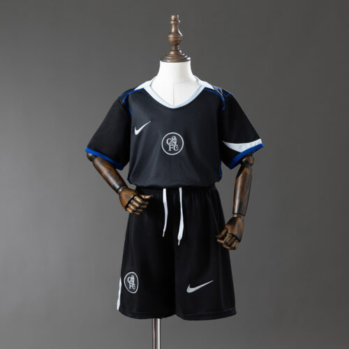Kit bambino nero Chelsea 2025-2026 terza divisa Kit bambino nero Chelsea 2025-2026 terza divisa