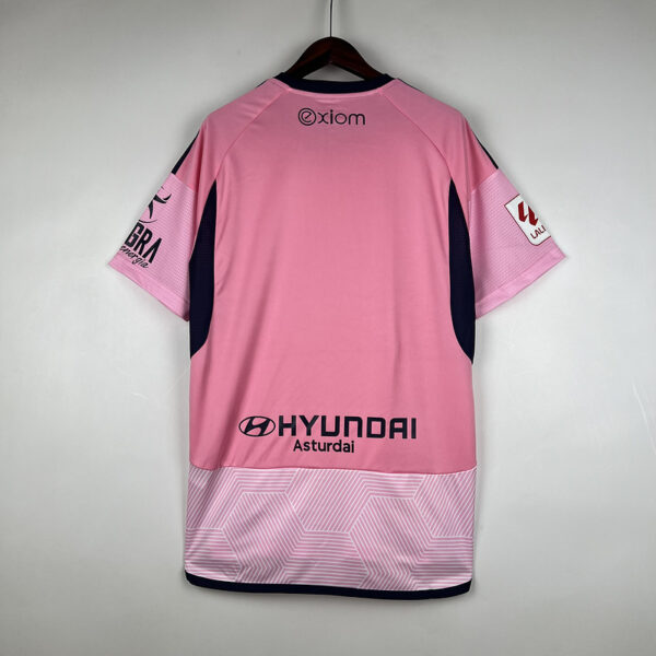 Maglia Real Oviedo Rosa 2023-2024 collo anteriore