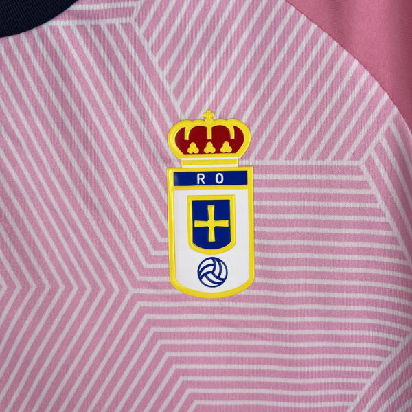 Maglia Real Oviedo Rosa 2023-2024 stemma
